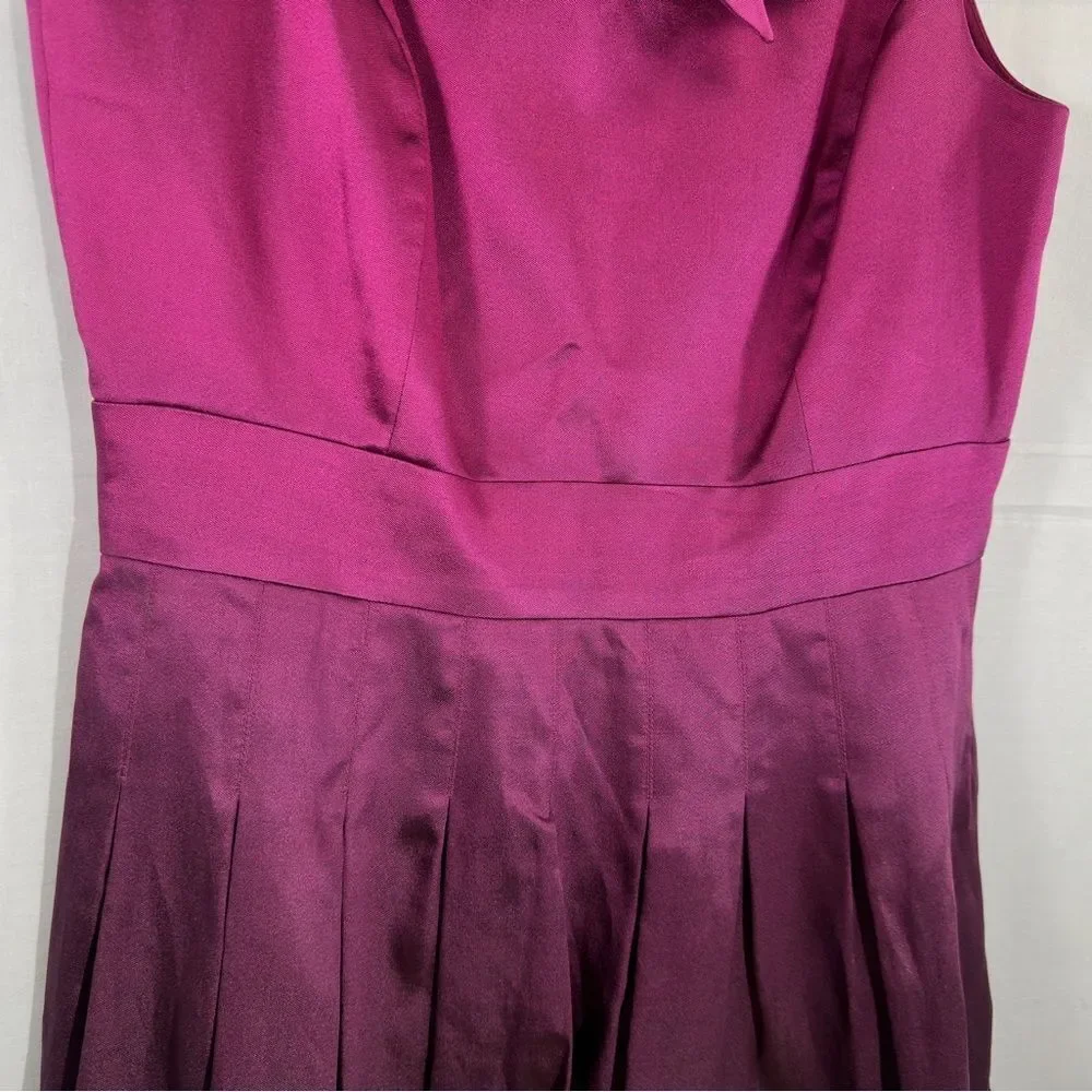 Kay Unger Silk Ombre Cocktail Dress Size 12 Purple Pink Fit & Flare Floral Hem - Picture 5 of 12